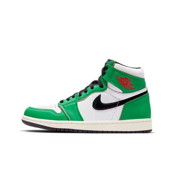 Men's Running Weapon Air Jordan 1 Green/White Shoes 0245